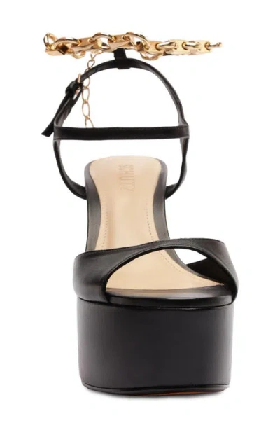 Schutz Lys Ankle Strap Platform Sandal In Black