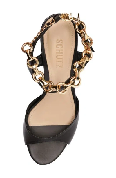 Schutz Lys Ankle Strap Platform Sandal In Black