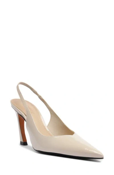 Schutz Lexi Pointed Toe Slingback Pump In White