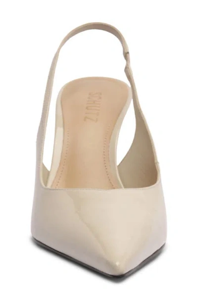 Schutz Lexi Pointed Toe Slingback Pump In White