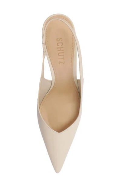 Schutz Lexi Pointed Toe Slingback Pump In White