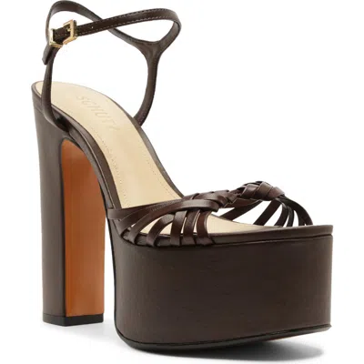 Schutz Women Tara Platform Block Heel Sandals In Brown