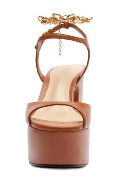 Schutz Lys Ankle Strap Platform Sandal In Brown