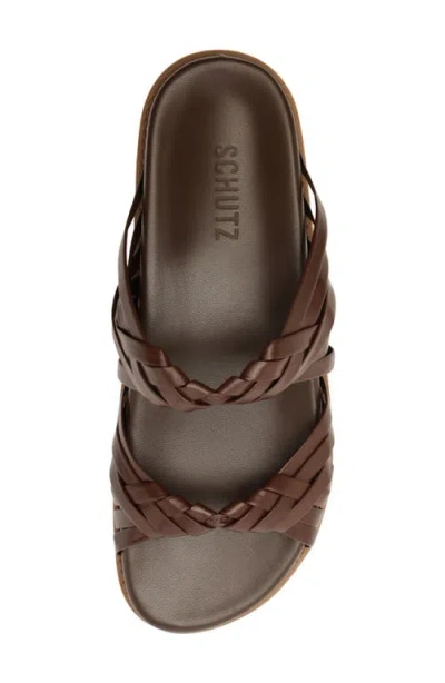 Schutz Tara Sporty Braided Sandal In Brown