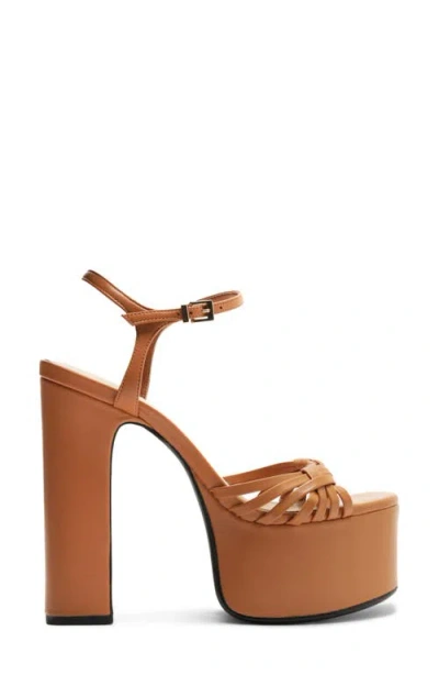 Schutz Tara Platform Ankle Strap Sandal In Brown