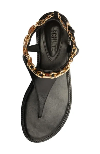 Schutz Lys Ankle Strap Slide Sandal In Black