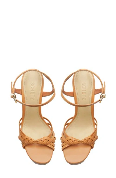 Schutz Tara Platform Ankle Strap Sandal In Brown