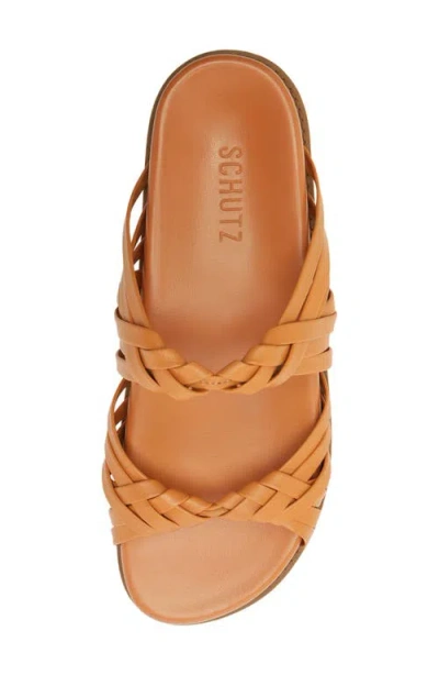 Schutz Tara Sporty Braided Sandal In Brown