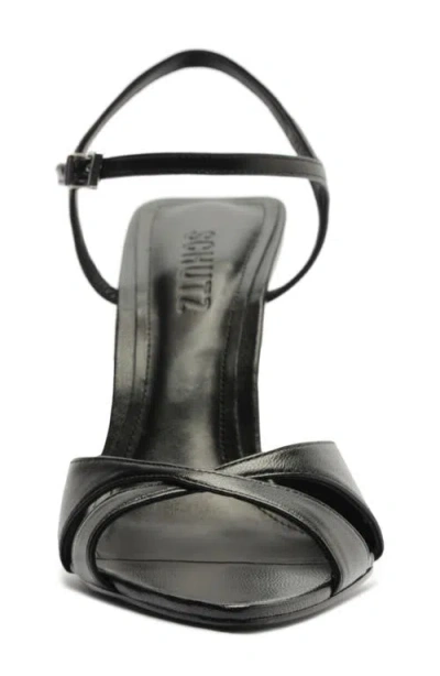 Schutz Maxine Ankle Strap Wedge Sanda In Black