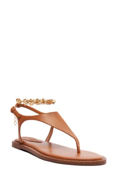 Schutz Lys Ankle Strap Slide Sandal In Brown