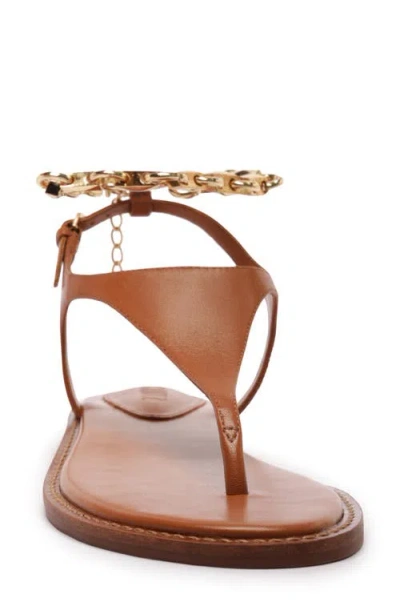 Schutz Lys Ankle Strap Slide Sandal In Brown