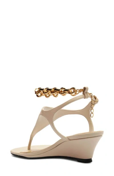 Schutz Lys Ankle Strap Wedge Sandal In White