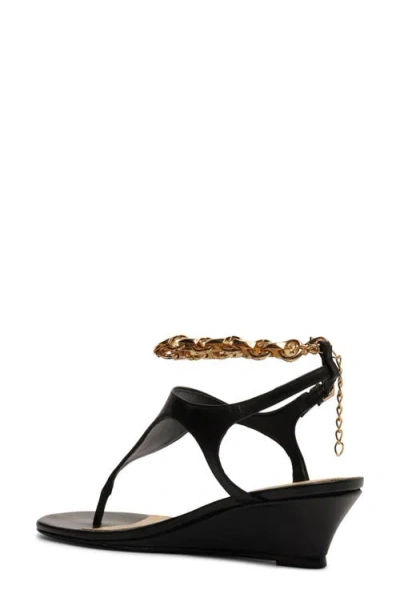 Schutz Lys Ankle Strap Wedge Sandal In Black