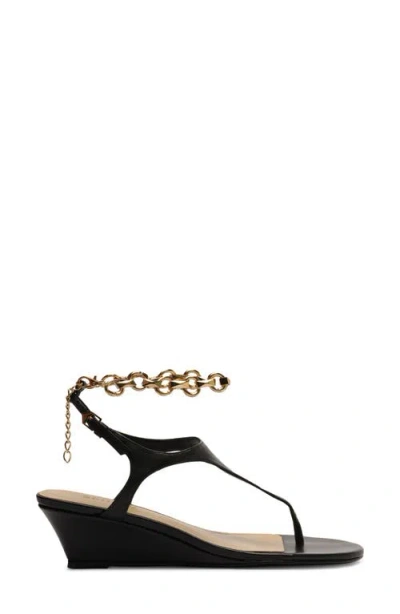 Schutz Lys Ankle Strap Wedge Sandal In Black