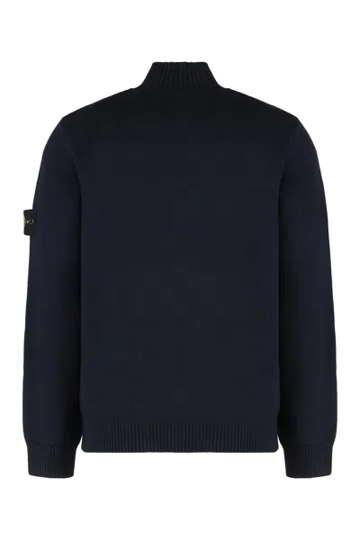 Stone Island Turtleneck Sweater In Cotton In Black