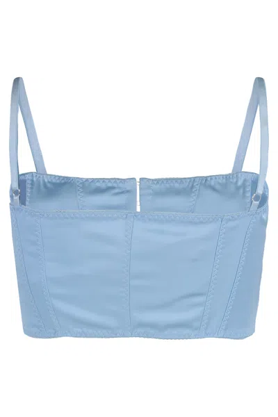Anna October Cropped Top Above Waist Subtle Straps In Blue