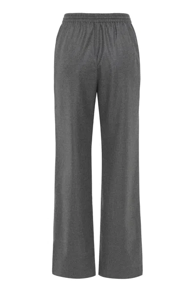 Celine Straight Jogging Pants In Flannel And Cashmere In Gray