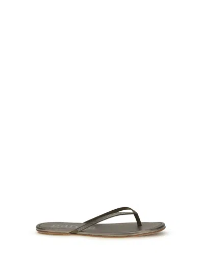 Pedro Garcia Green Crystals Flat Sandals In Gray
