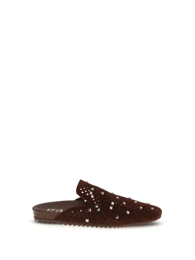 Pedro Garcia Braidy Perforted Sandals In Brown