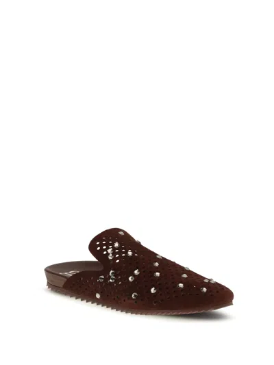 Pedro Garcia Braidy Perforted Sandals In Brown