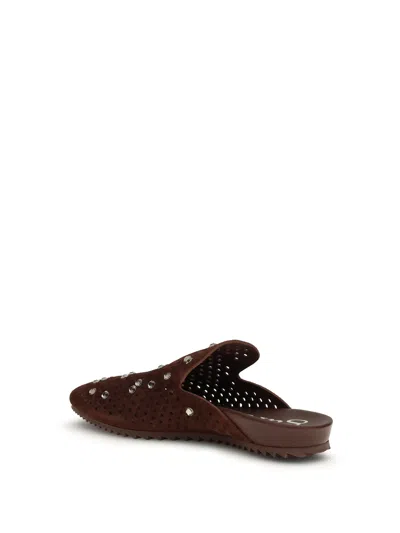 Pedro Garcia Braidy Perforted Sandals In Brown