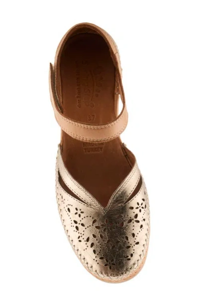 Spring Step Ezlyn Ankle Strap Wedge Pump In Brown