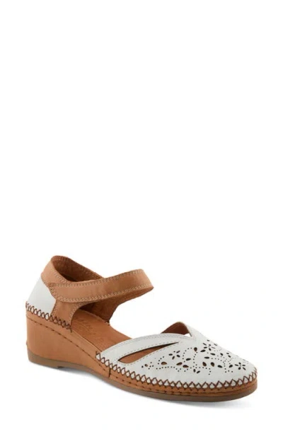 Spring Step Ezlyn Ankle Strap Wedge Pump In Brown