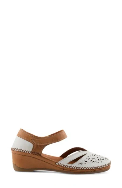 Spring Step Ezlyn Ankle Strap Wedge Pump In Brown