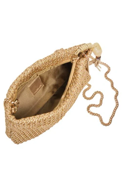 Dolce Vita Lorena Woven Raffia Clutch In Gold