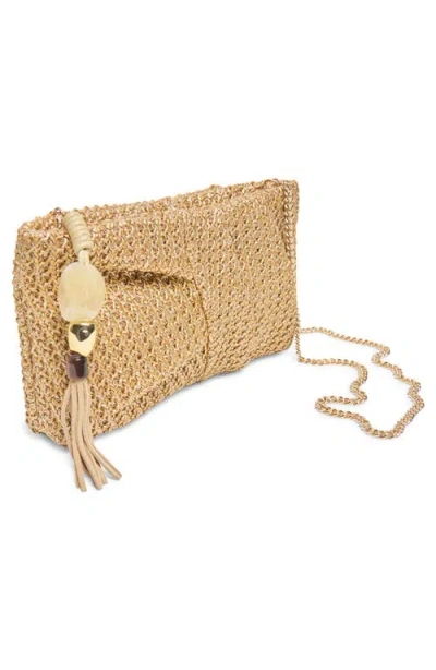 Dolce Vita Lorena Woven Raffia Clutch In Gold