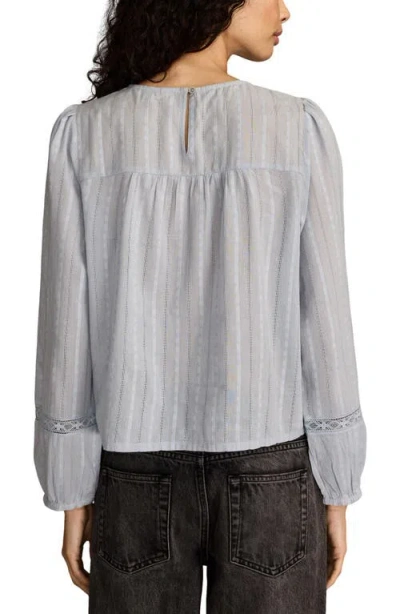 Lucky Brand Pintuck Lace Top In Gray
