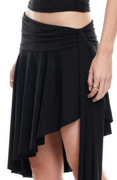 Lioness Safari Asymmetric Midi Skirt In Black