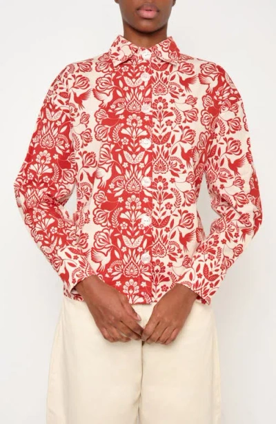 The Lulo Project The Ceremony Print Shirt In Red