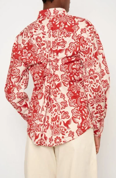The Lulo Project The Ceremony Print Shirt In Red