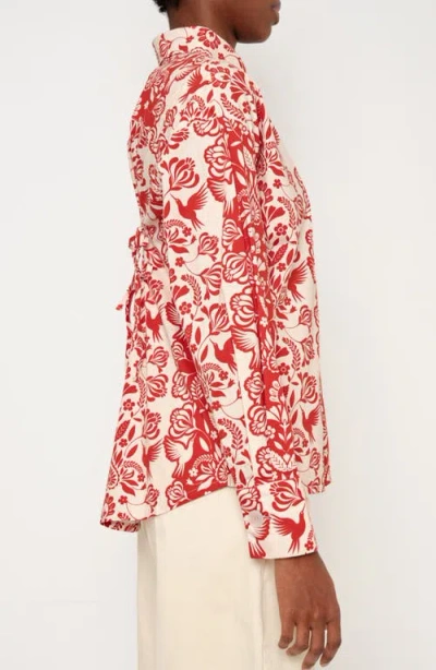 The Lulo Project The Ceremony Print Shirt In Red