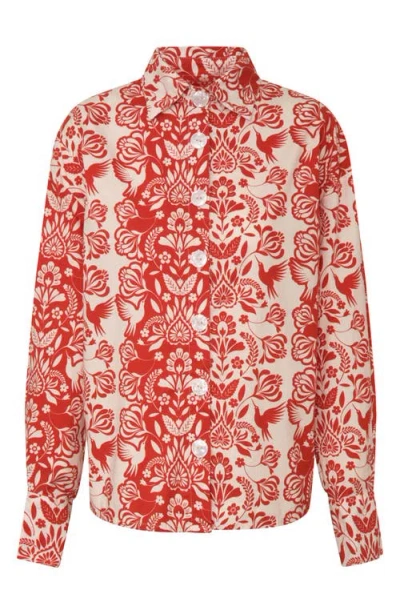 The Lulo Project The Ceremony Print Shirt In Red