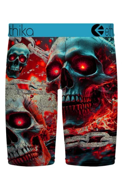 Ethika Kids' Snake Out Boxer Briefs In Red