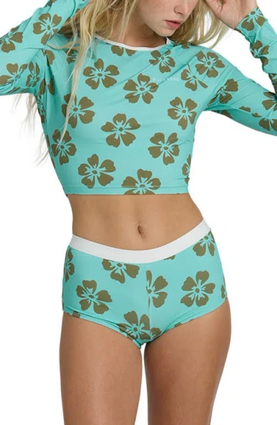 Billabong Last Summer Long Sleeve Crop Rashguard In Multi