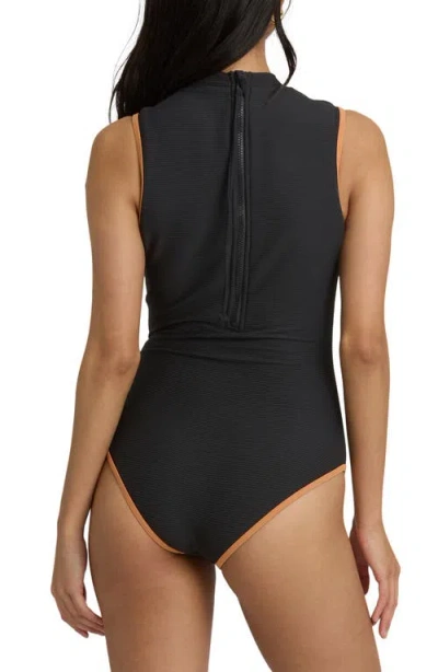 Billabong Tanlines High Neck Glider One-piece Swimsuit In Animal Print