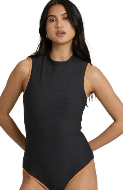 Billabong Tanlines High Neck Glider One-piece Swimsuit In Animal Print