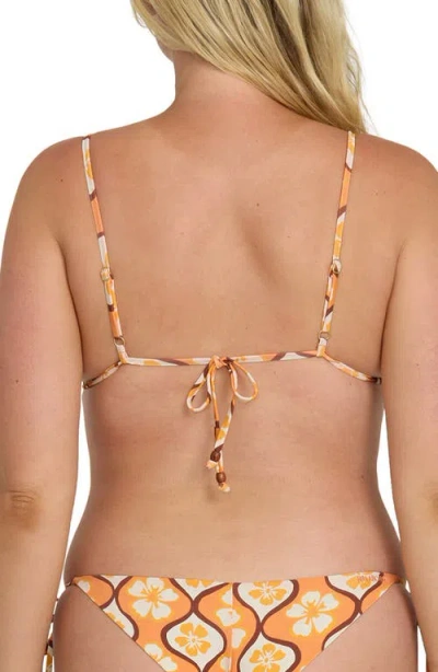 Billabong Sol Groove Slide Triangle Bikini Top In Multi