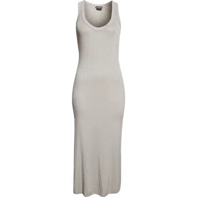 Tom Ford Sequin Rib Tank Dress In Gray