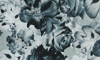 Steve Madden Ashby Floral Off The Shoulder Long Sleeve Maxi Dress In Gray