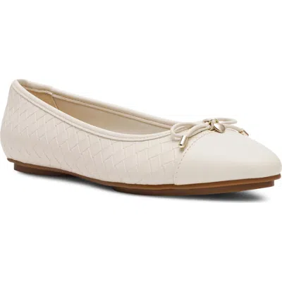 Anne Klein Luci Cap Toe Ballet Flat In Neutral