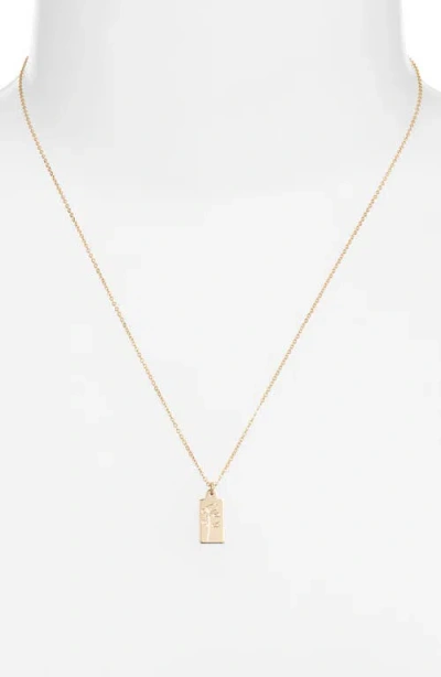 Set & Stones Tawney Birth Flower Pendant Necklace In Gold