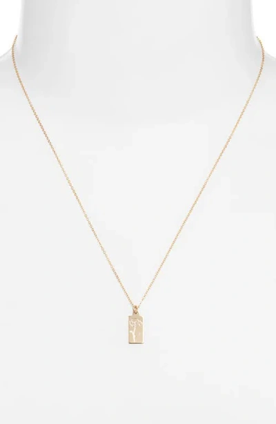 Set & Stones Tawney Birth Flower Pendant Necklace In Brown