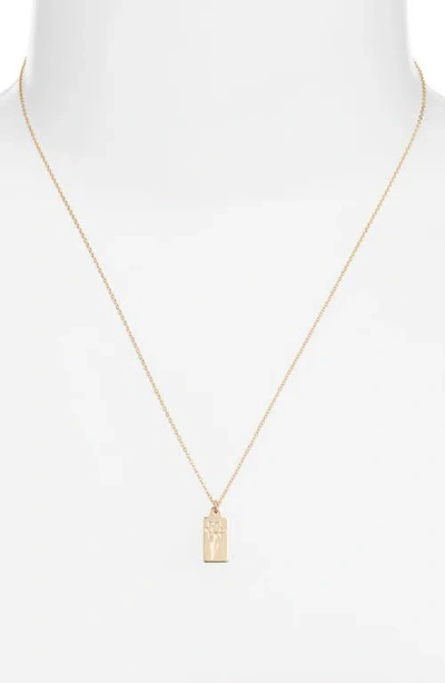 Set & Stones Tawney Birth Flower Pendant Necklace In Gold