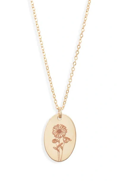 Set & Stones Louise Birth Flower Necklace In Gold