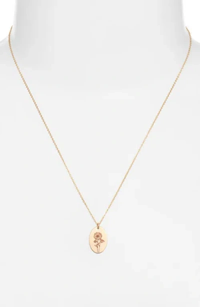 Set & Stones Louise Birth Flower Necklace In Gold