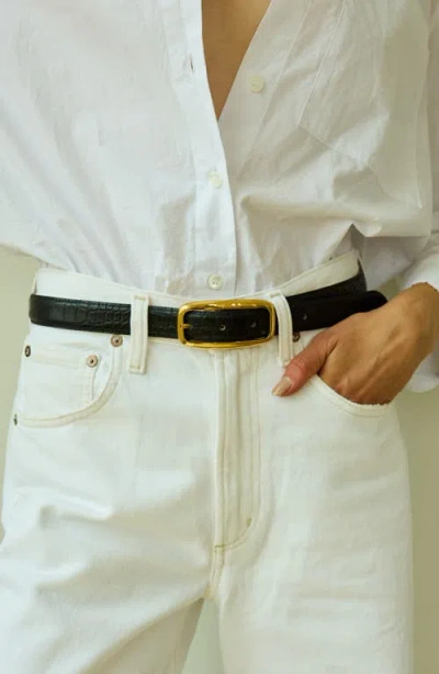 Aureum No. 19 Leather Belt In Black